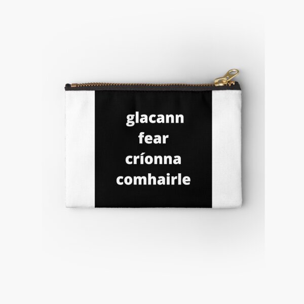 Item preview, Glacann fear críonna comhairle (a wise man accepts advice) - Minimalist Black & White Text Design designed and sold by fishpressink.