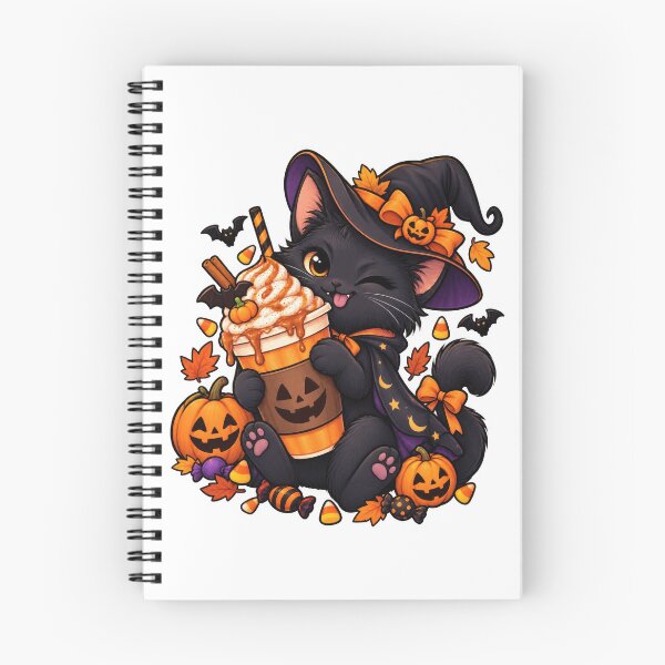 Item preview, Cute Black Cat Witch Pumpkin Spice Latte Halloween designed and sold by VELORIA706.