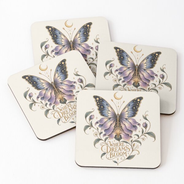 Item preview, Where Dreams Bloom – Original Butterfly & Moon Botanical Illustration designed and sold by dannydesignerco.