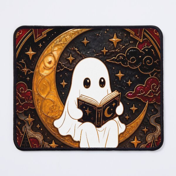 Item preview, Vintage Halloween Ghost Reading Ornate Gothic Dark Academia Wall Decor Art designed and sold by FaizArtShop.