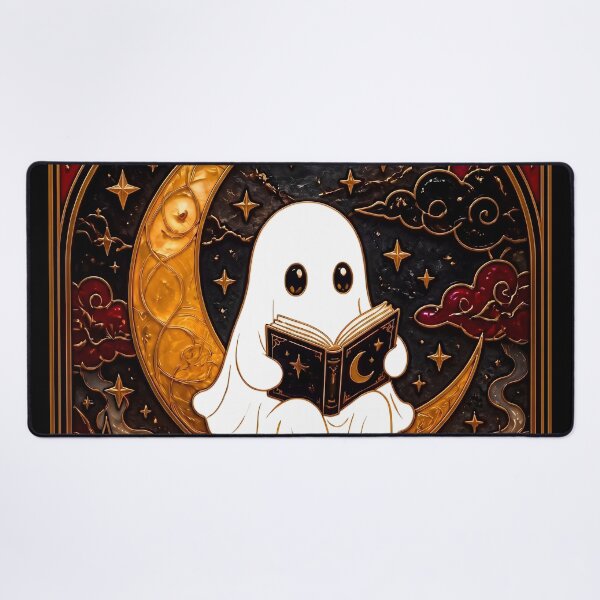 Item preview, Vintage Halloween Ghost Reading Ornate Gothic Dark Academia Wall Decor Art designed and sold by FaizArtShop.