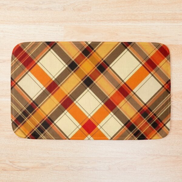 Item preview, Cozy Autumn Diagonal Plaid Pattern — Orange and Warm Brown Fall Tartan designed and sold by LYAN-STORE.