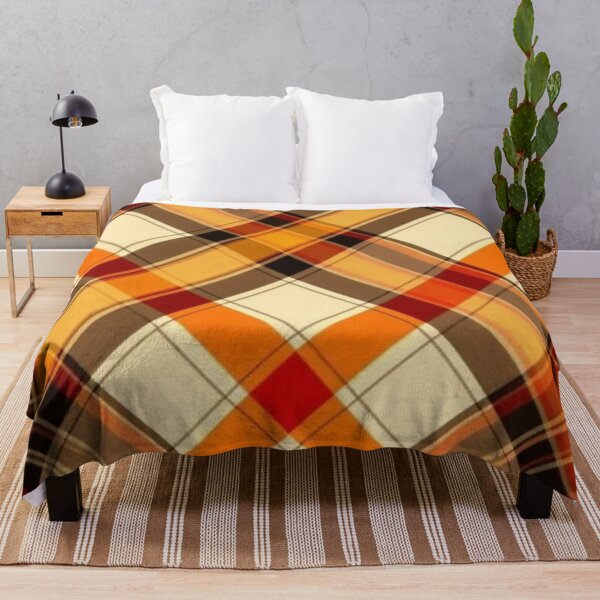 Item preview, Cozy Autumn Diagonal Plaid Pattern — Orange and Warm Brown Fall Tartan designed and sold by LYAN-STORE.