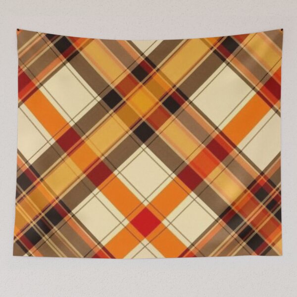 Item preview, Cozy Autumn Diagonal Plaid Pattern — Orange and Warm Brown Fall Tartan designed and sold by LYAN-STORE.