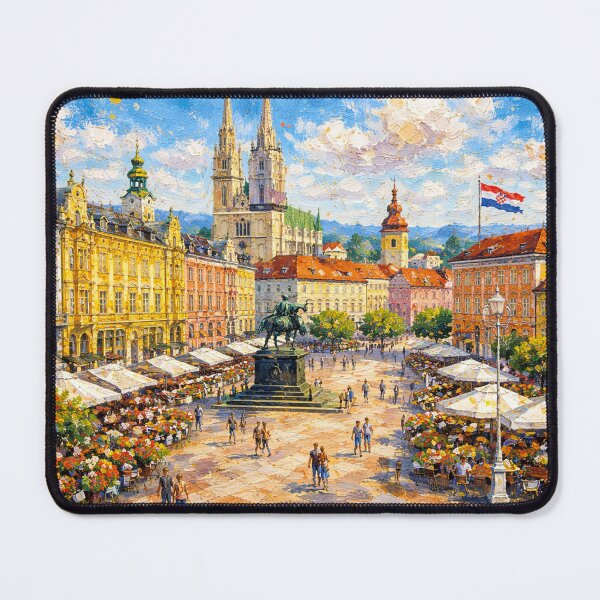 Item preview, Zagreb, Croatia – a painting of a summer day in this beautiful European city. designed and sold by GalleryKauffeld.