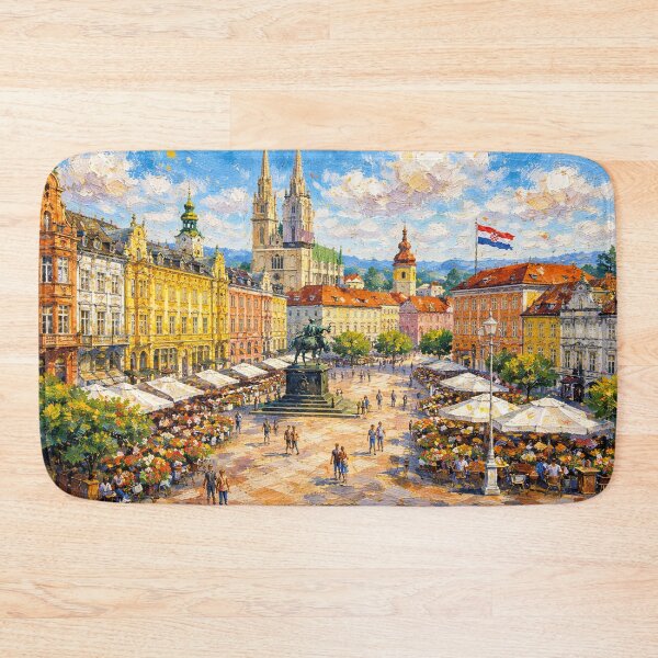 Item preview, Zagreb, Croatia – a painting of a summer day in this beautiful European city. designed and sold by GalleryKauffeld.