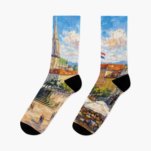 Item preview, Zagreb, Croatia – a painting of a summer day in this beautiful European city. designed and sold by GalleryKauffeld.