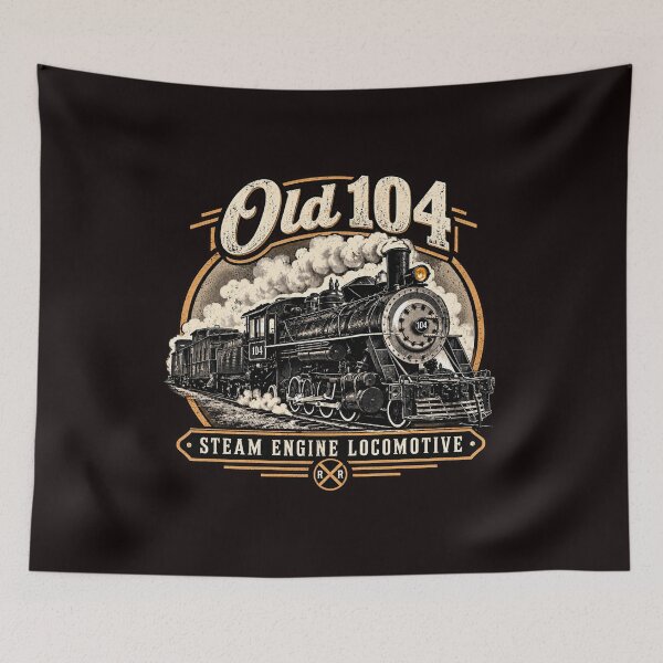 Item preview, Old 104 Steam Engine Locomotive Vintage Railroad Art designed and sold by TZehrfeldPhotos.