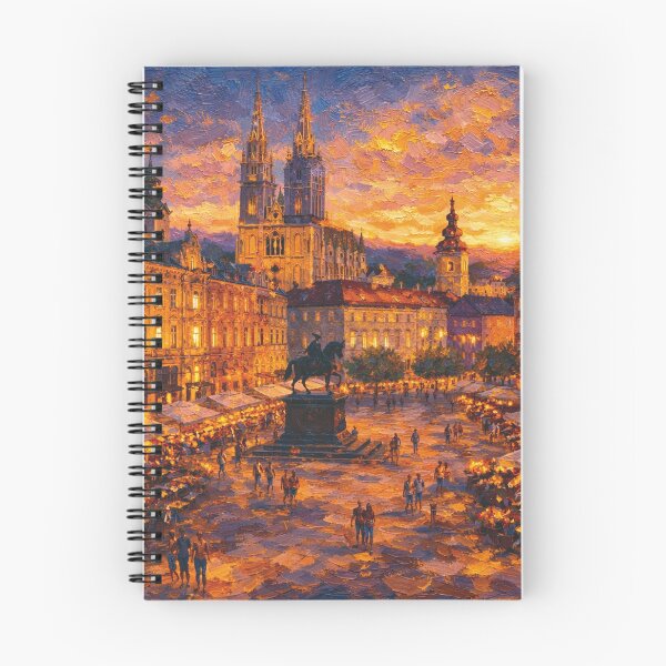 Item preview, Zagreb, Croatia – a painting of a summer night in this beautiful European city. designed and sold by GalleryKauffeld.
