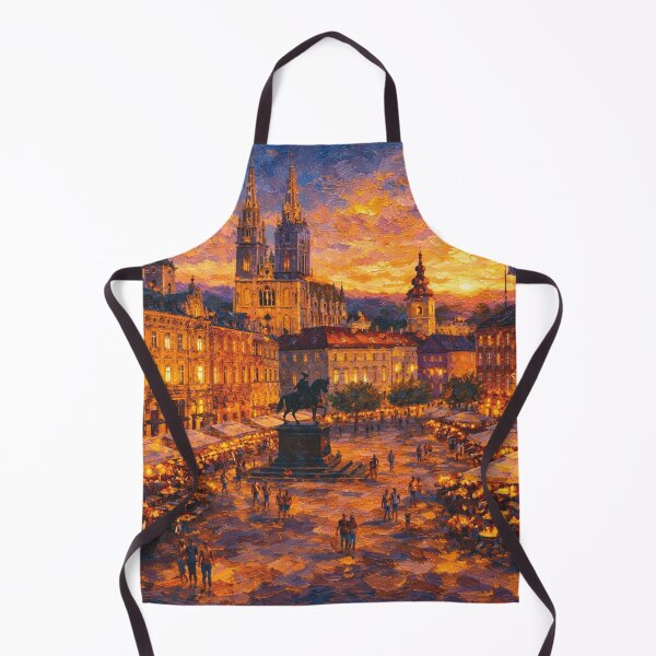 Item preview, Zagreb, Croatia – a painting of a summer night in this beautiful European city. designed and sold by GalleryKauffeld.