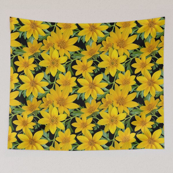Item preview, Sunny Yellow Flowers Coreopsis on Black designed and sold by Art in My Loft.