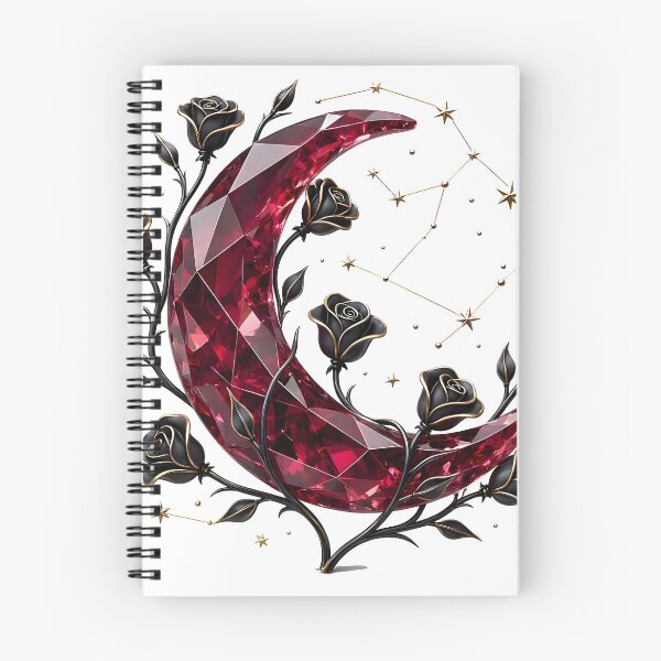Item preview, Gothic Ruby Cristal Moon Black Roses designed and sold by CraftyValley.