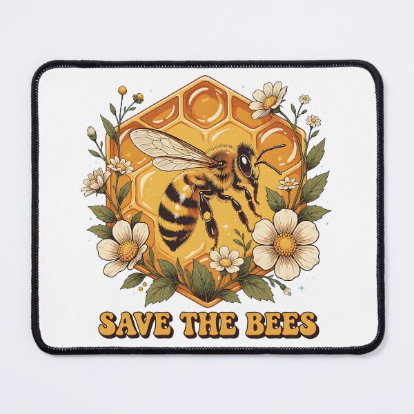 Item preview, Save The Bees Retro Wildflower Honey Nature Club designed and sold by DoceVaga.