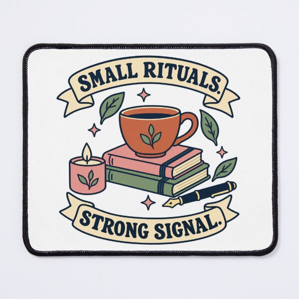 Item preview, Small Rituals, Strong Signal – Cozy Reading, Tea and Books designed and sold by ODDLUME CLUB.