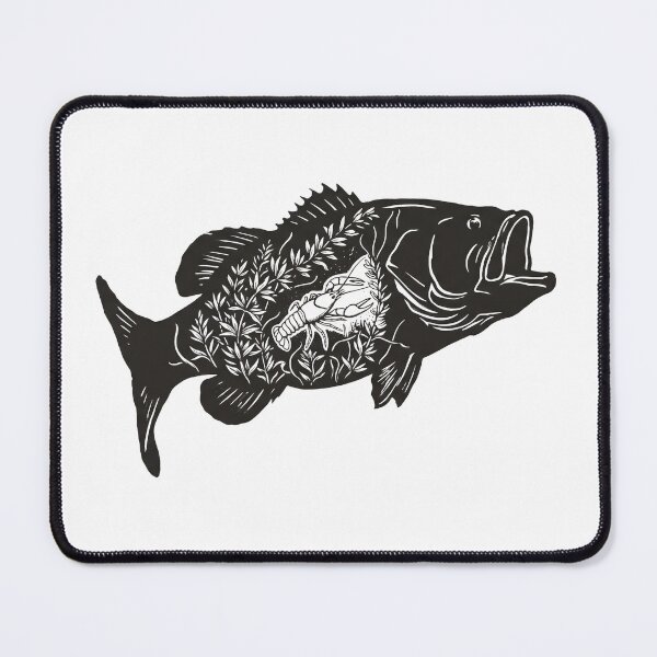 Item preview, Minimalist Largemouth Bass and Crawdad Silhouette Art designed and sold by NobleCast .