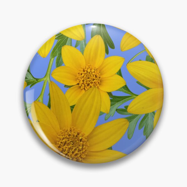 Item preview, Sunny Yellow Flowers Coreopsis on Blue 6a91ee designed and sold by Art in My Loft.