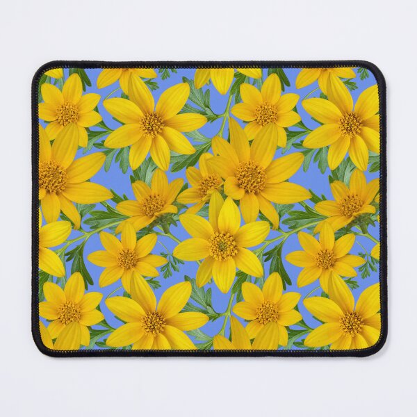 Item preview, Sunny Yellow Flowers Coreopsis on Blue 6a91ee designed and sold by Art in My Loft.