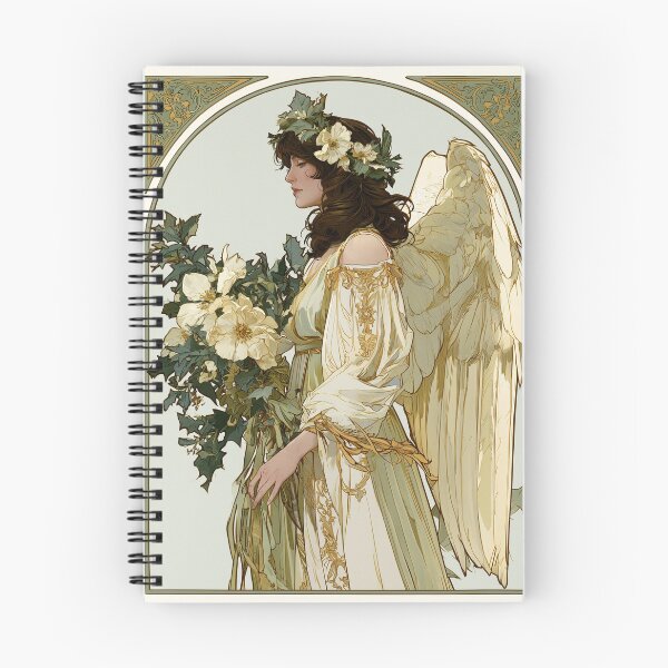 Item preview, Art nouveau Christmas angel card designed and sold by MendaciousMina.