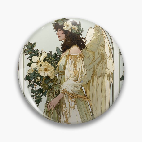 Item preview, Art nouveau Christmas angel card designed and sold by MendaciousMina.