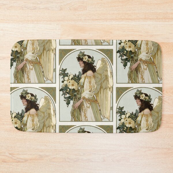 Item preview, Art nouveau Christmas angel card designed and sold by MendaciousMina.