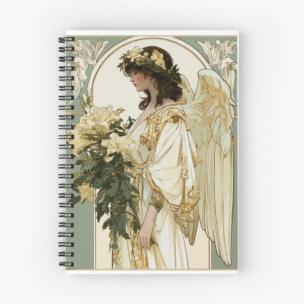 Item preview, Art nouveau Christmas angel card designed and sold by MendaciousMina.