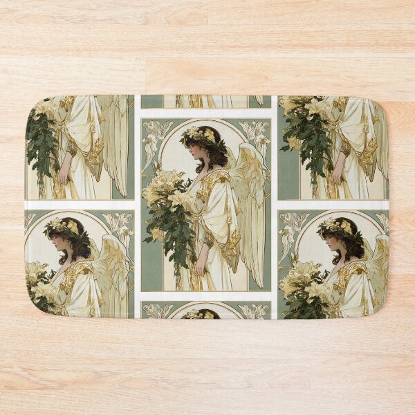 Item preview, Art nouveau Christmas angel card designed and sold by MendaciousMina.