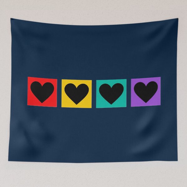 Item preview, Retro Minimalist Pop Art Black Heart Color Block designed and sold by ANJ Creative Designs.