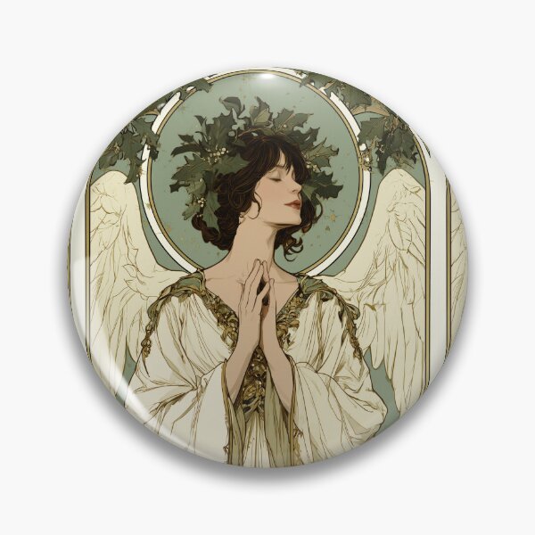 Item preview, Art nouveau Christmas angel card designed and sold by MendaciousMina.