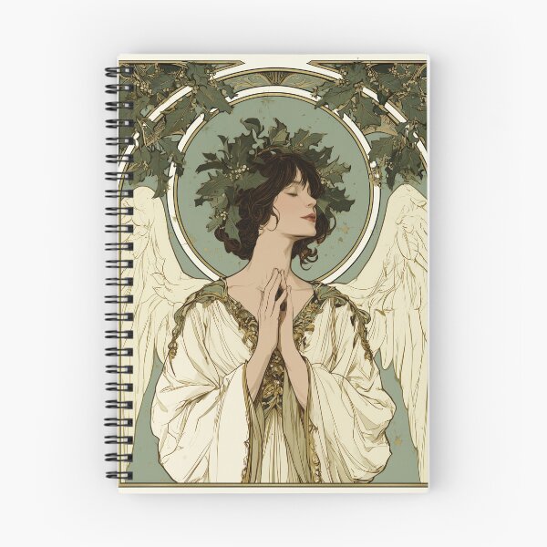 Item preview, Art nouveau Christmas angel card designed and sold by MendaciousMina.