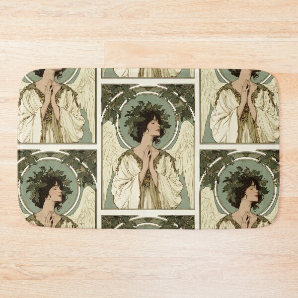 Item preview, Art nouveau Christmas angel card designed and sold by MendaciousMina.