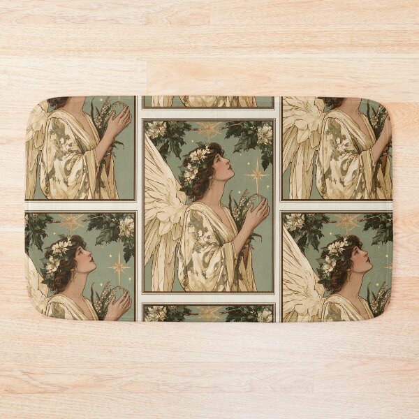 Item preview, Art nouveau Christmas angel card designed and sold by MendaciousMina.