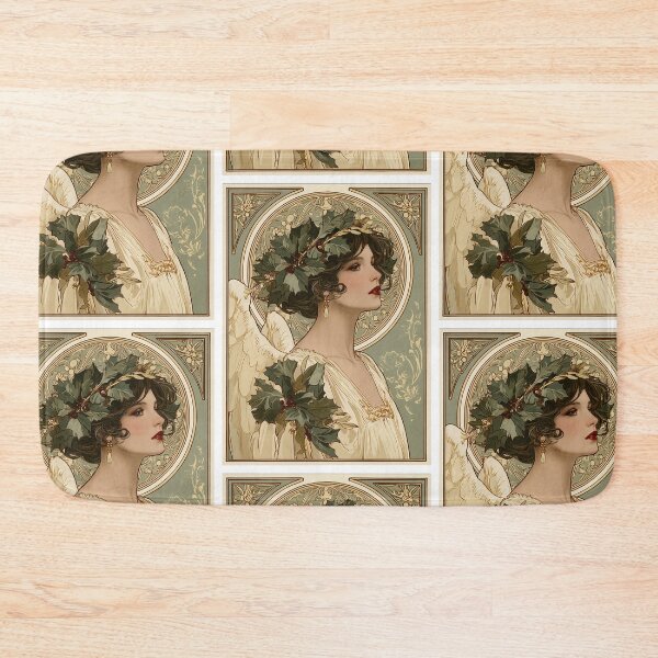 Item preview, Art nouveau Christmas angel card designed and sold by MendaciousMina.