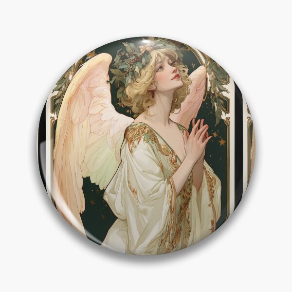 Item preview, Art nouveau Christmas angel card designed and sold by MendaciousMina.