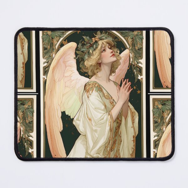Item preview, Art nouveau Christmas angel card designed and sold by MendaciousMina.