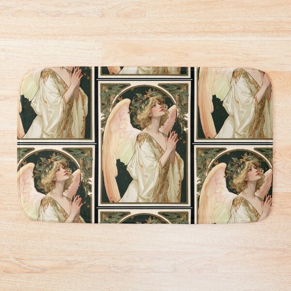 Item preview, Art nouveau Christmas angel card designed and sold by MendaciousMina.