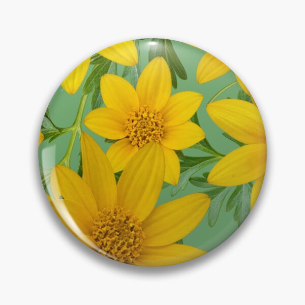 Item preview, Sunny Yellow Flowers Coreopsis on Green 6da76a designed and sold by Art in My Loft.