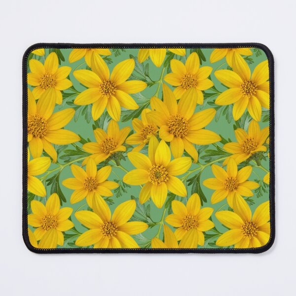 Item preview, Sunny Yellow Flowers Coreopsis on Green 6da76a designed and sold by Art in My Loft.