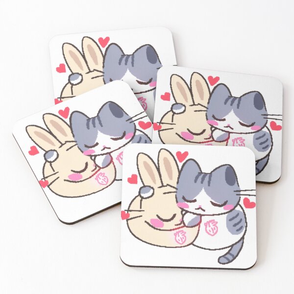 Item preview, Sweet Cat and Rabbit Hug Heart Love designed and sold by Nerocatish.