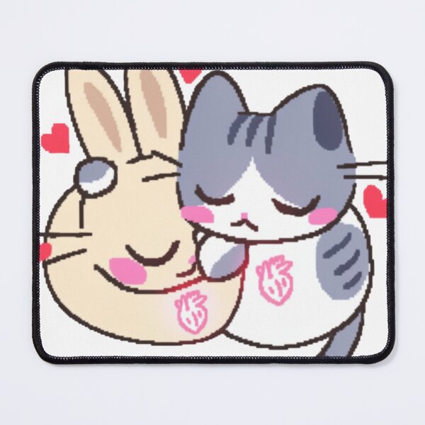 Item preview, Sweet Cat and Rabbit Hug Heart Love designed and sold by Nerocatish.
