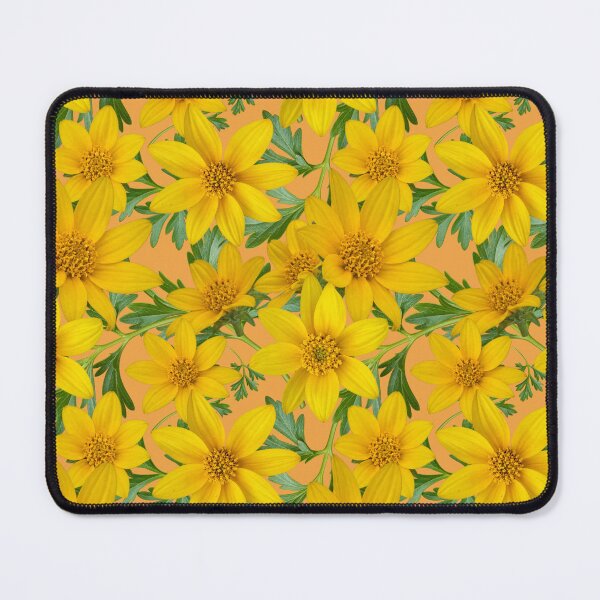 Item preview, Sunny Yellow Flowers Coreopsis on Orange f1a445 designed and sold by Art in My Loft.