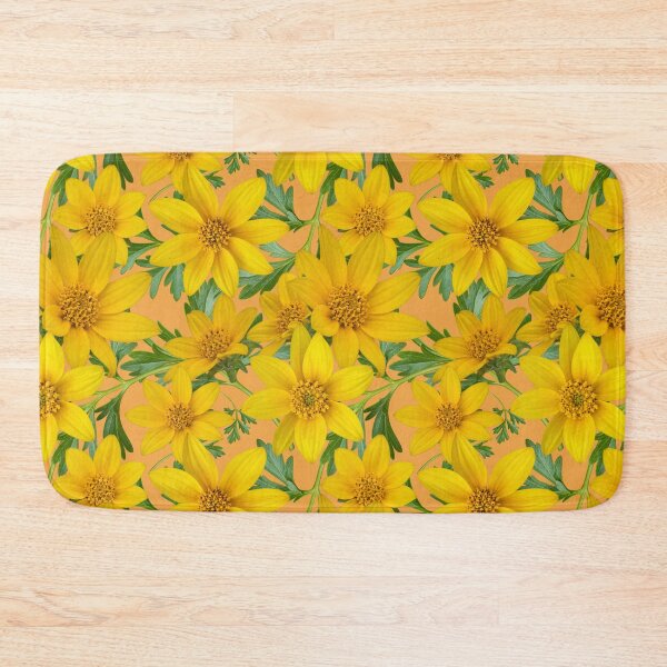 Item preview, Sunny Yellow Flowers Coreopsis on Orange f1a445 designed and sold by Art in My Loft.