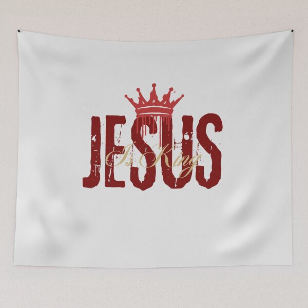 Item preview, Jesus Is King - Christian Inspirtional Quotes  - Birthday Gift Ideas - White designed and sold by Doiemacreations.