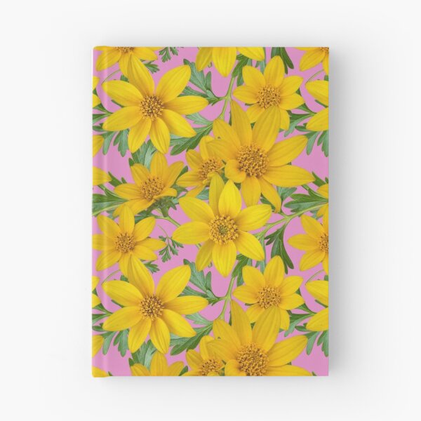 Item preview, Sunny Yellow Flowers Coreopsis on Pink e48bc3 designed and sold by Art in My Loft.