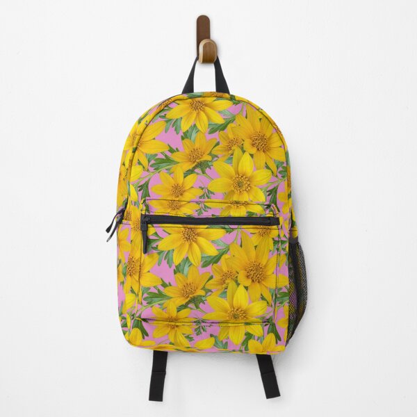 Item preview, Sunny Yellow Flowers Coreopsis on Pink e48bc3 designed and sold by Art in My Loft.