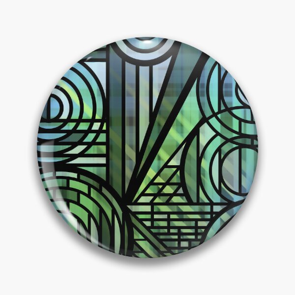 Item preview, Blue Ocean Stained Glass Geometric Design designed and sold by JayMakesTiktok.