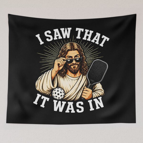 Item preview, I Saw That It Was In Funny Jesus Pickleball With Sunglasses  designed and sold by Alzasshop.