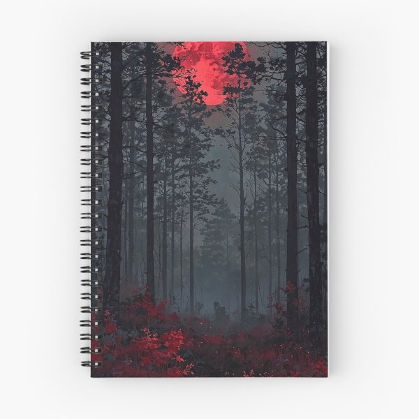 Item preview, Eerie Crimson Blood Moon Over Dark Forest — Spooky Gothic Night Sky designed and sold by LYAN-STORE.