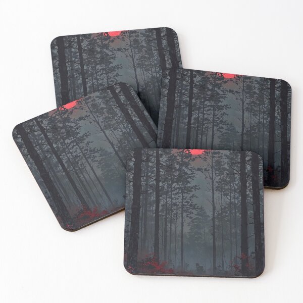 Item preview, Eerie Crimson Blood Moon Over Dark Forest — Spooky Gothic Night Sky designed and sold by LYAN-STORE.