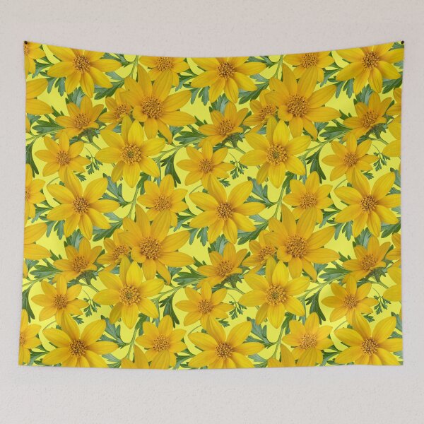Item preview, Sunny Yellow Flowers Coreopsis on Yellow f9f949 designed and sold by Art in My Loft.