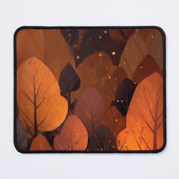 Item preview, Cozy Autumn Camping Night with Tent and Campfire — Warm Forest Fireflies Art designed and sold by LYAN-STORE.